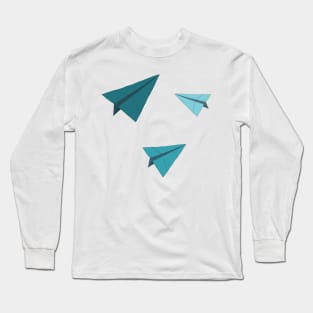 Paper Planes Sticker Pack Teal Long Sleeve T-Shirt